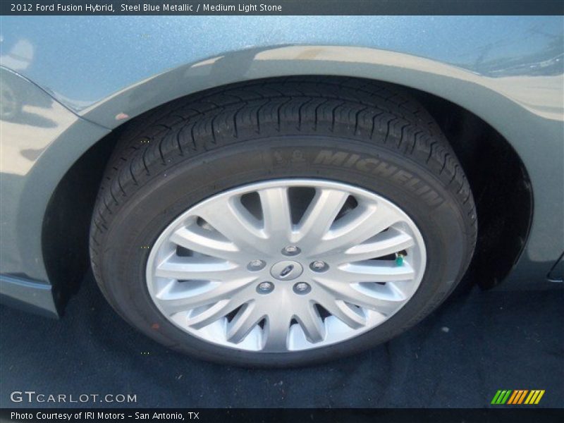 Steel Blue Metallic / Medium Light Stone 2012 Ford Fusion Hybrid