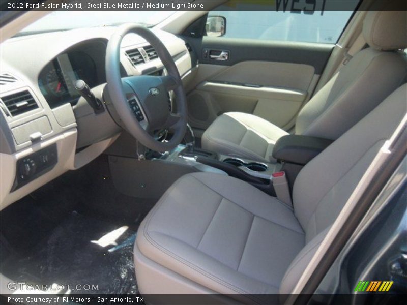 Steel Blue Metallic / Medium Light Stone 2012 Ford Fusion Hybrid