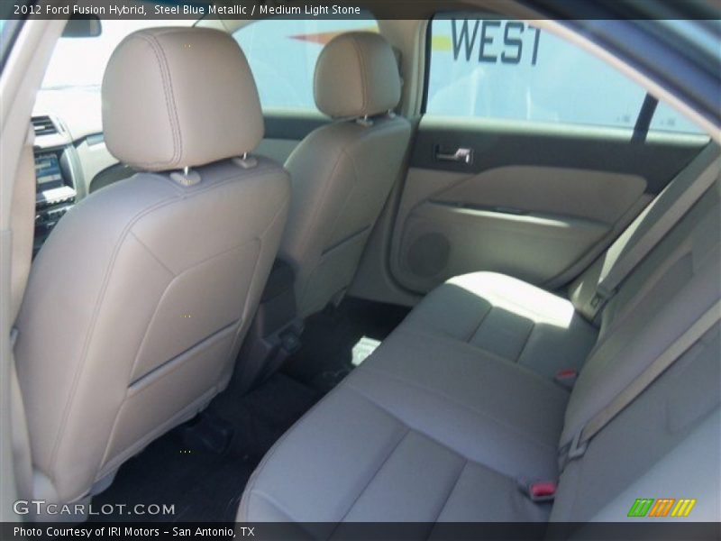 Steel Blue Metallic / Medium Light Stone 2012 Ford Fusion Hybrid