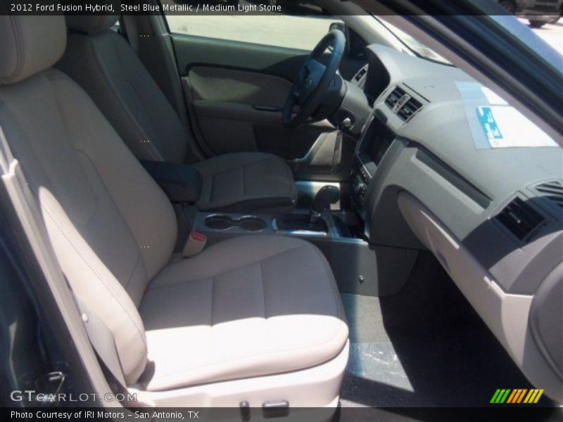 Steel Blue Metallic / Medium Light Stone 2012 Ford Fusion Hybrid