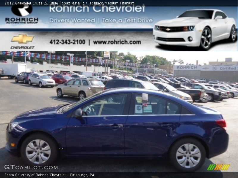 Blue Topaz Metallic / Jet Black/Medium Titanium 2012 Chevrolet Cruze LS