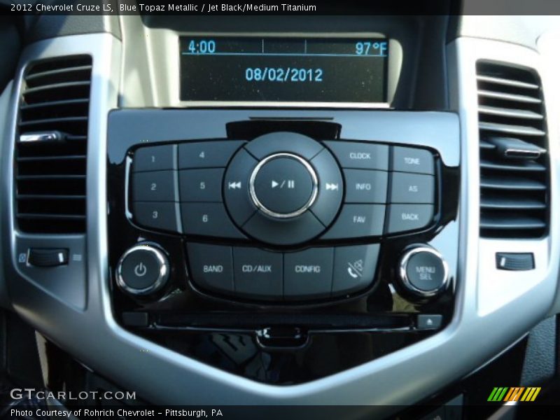 Blue Topaz Metallic / Jet Black/Medium Titanium 2012 Chevrolet Cruze LS