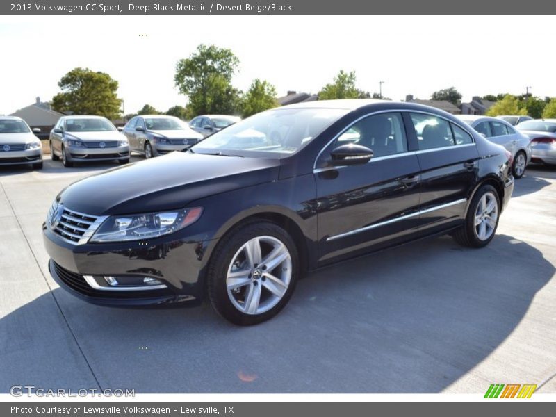 Deep Black Metallic / Desert Beige/Black 2013 Volkswagen CC Sport
