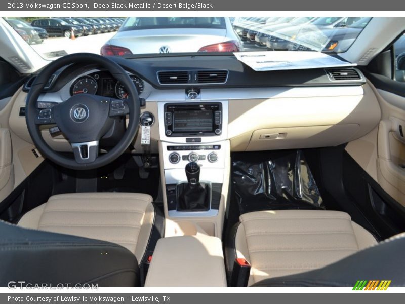 Deep Black Metallic / Desert Beige/Black 2013 Volkswagen CC Sport