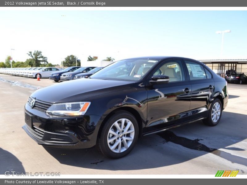 Black / Cornsilk Beige 2012 Volkswagen Jetta SE Sedan