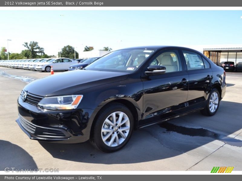 Black / Cornsilk Beige 2012 Volkswagen Jetta SE Sedan