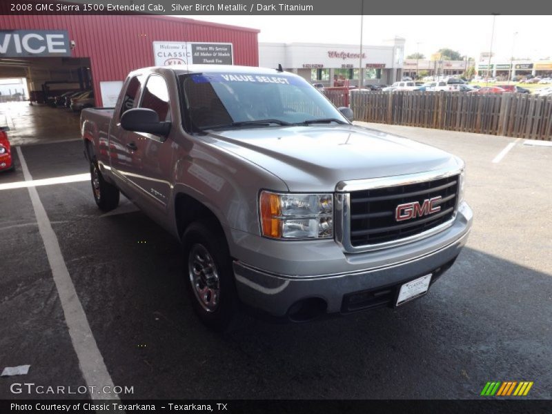 Silver Birch Metallic / Dark Titanium 2008 GMC Sierra 1500 Extended Cab