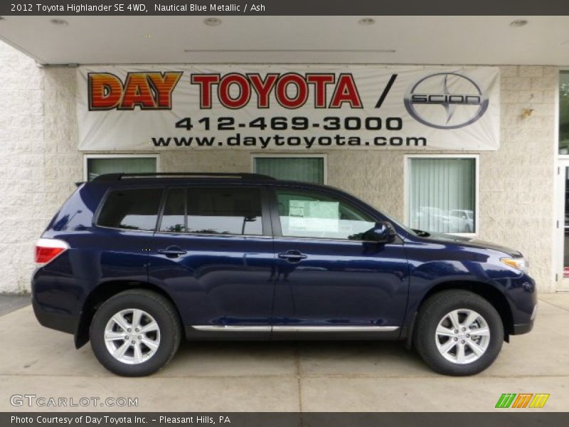 Nautical Blue Metallic / Ash 2012 Toyota Highlander SE 4WD