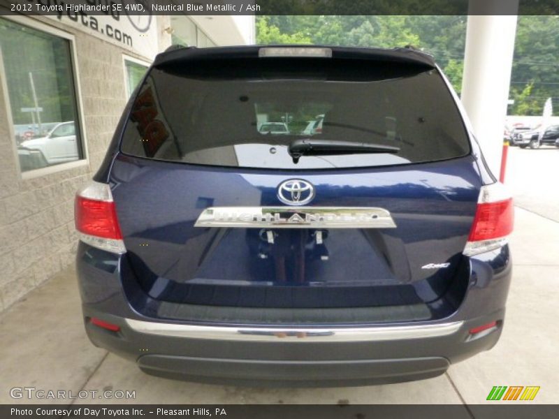 Nautical Blue Metallic / Ash 2012 Toyota Highlander SE 4WD