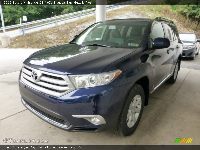Nautical Blue Metallic / Ash 2012 Toyota Highlander SE 4WD