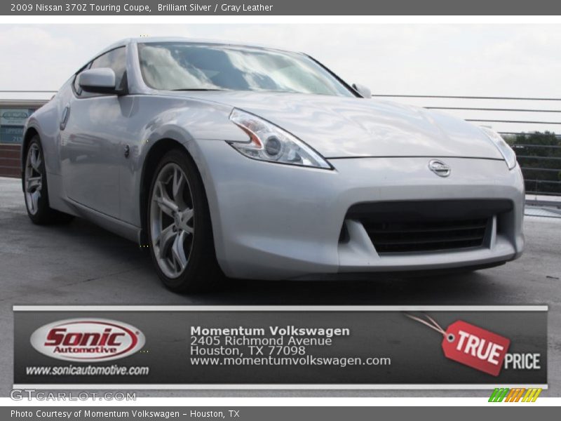 Brilliant Silver / Gray Leather 2009 Nissan 370Z Touring Coupe