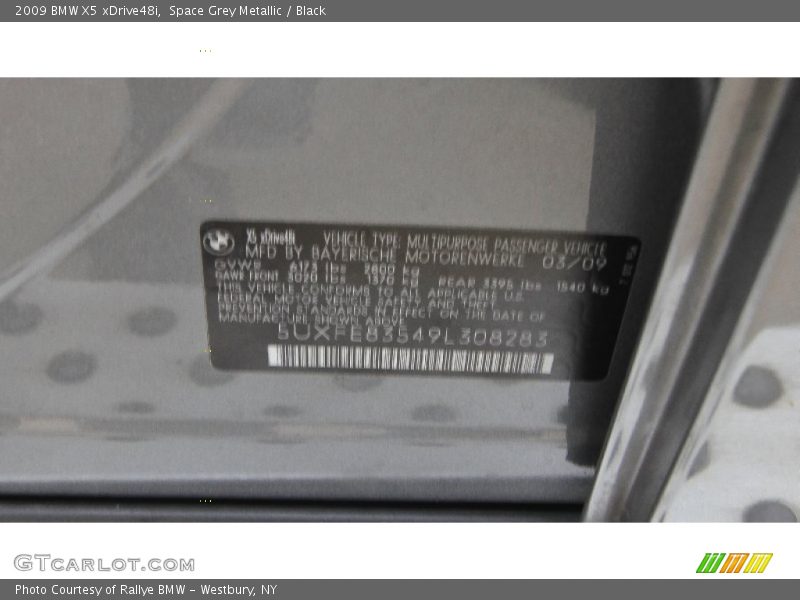 Space Grey Metallic / Black 2009 BMW X5 xDrive48i
