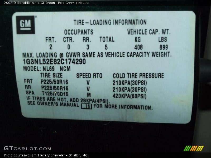Polo Green / Neutral 2002 Oldsmobile Alero GL Sedan