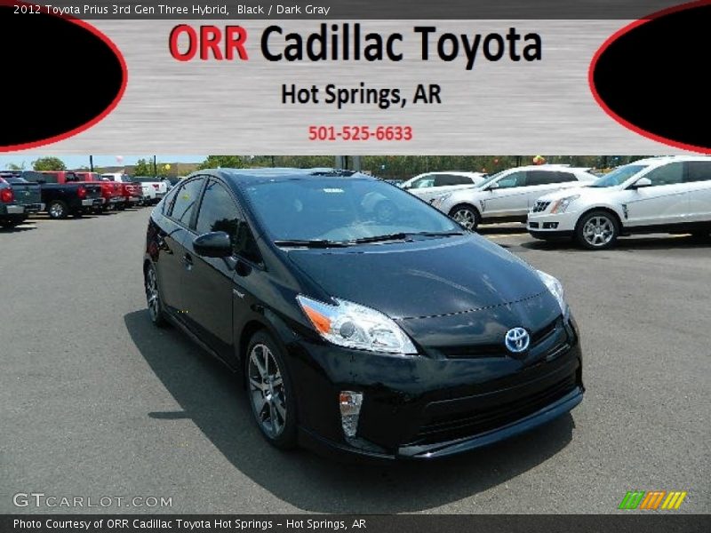 Black / Dark Gray 2012 Toyota Prius 3rd Gen Three Hybrid