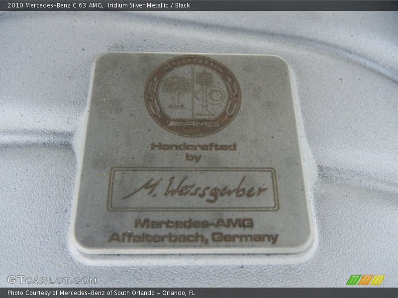 Info Tag of 2010 C 63 AMG