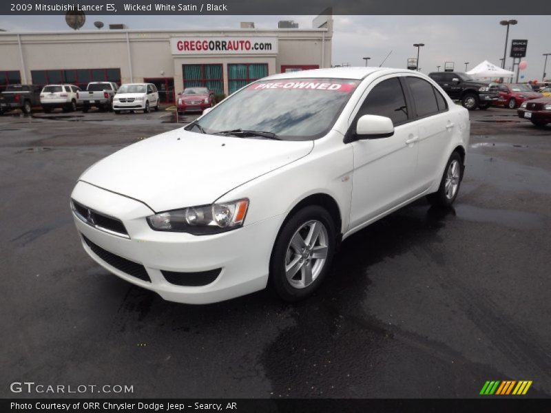 Wicked White Satin / Black 2009 Mitsubishi Lancer ES