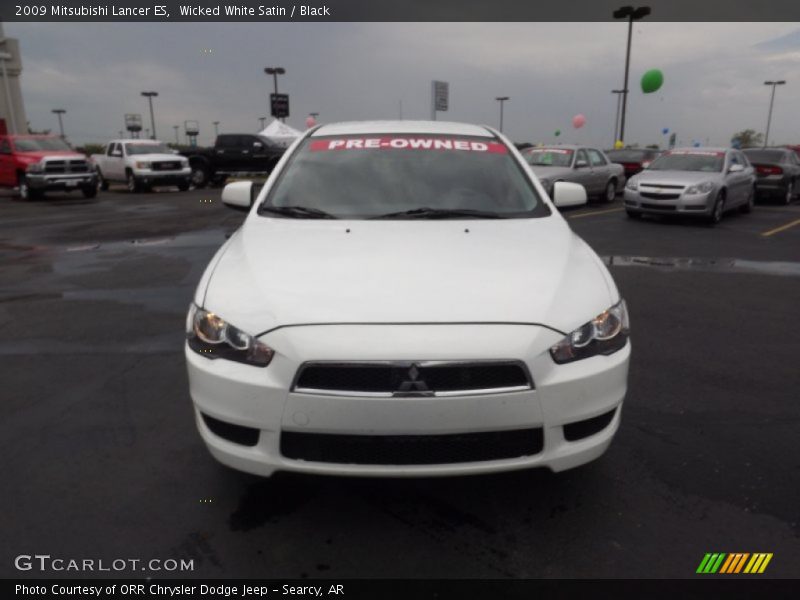 Wicked White Satin / Black 2009 Mitsubishi Lancer ES