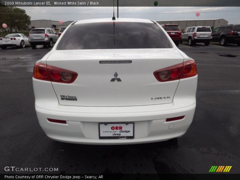 Wicked White Satin / Black 2009 Mitsubishi Lancer ES