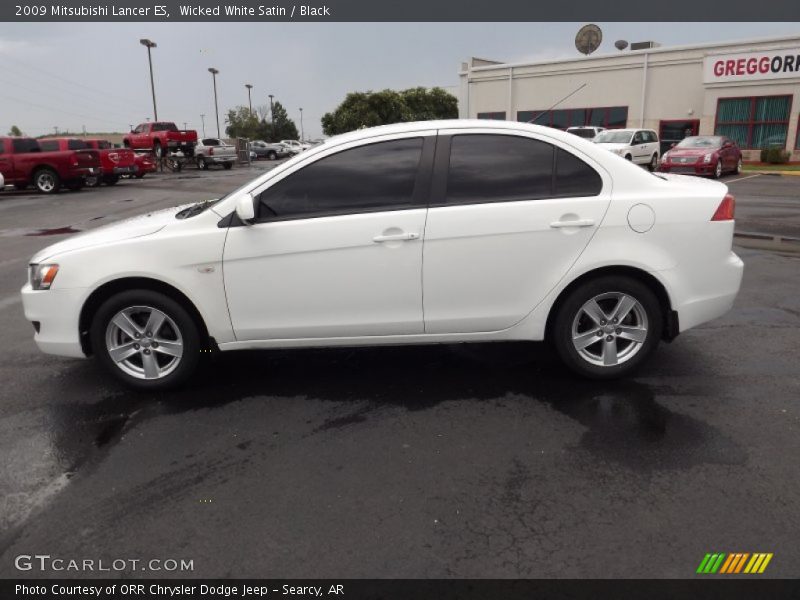 Wicked White Satin / Black 2009 Mitsubishi Lancer ES