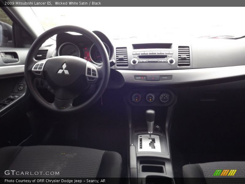 Wicked White Satin / Black 2009 Mitsubishi Lancer ES