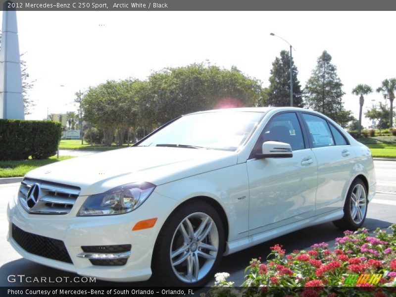 Arctic White / Black 2012 Mercedes-Benz C 250 Sport