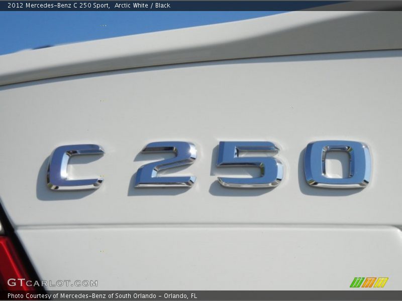 Arctic White / Black 2012 Mercedes-Benz C 250 Sport