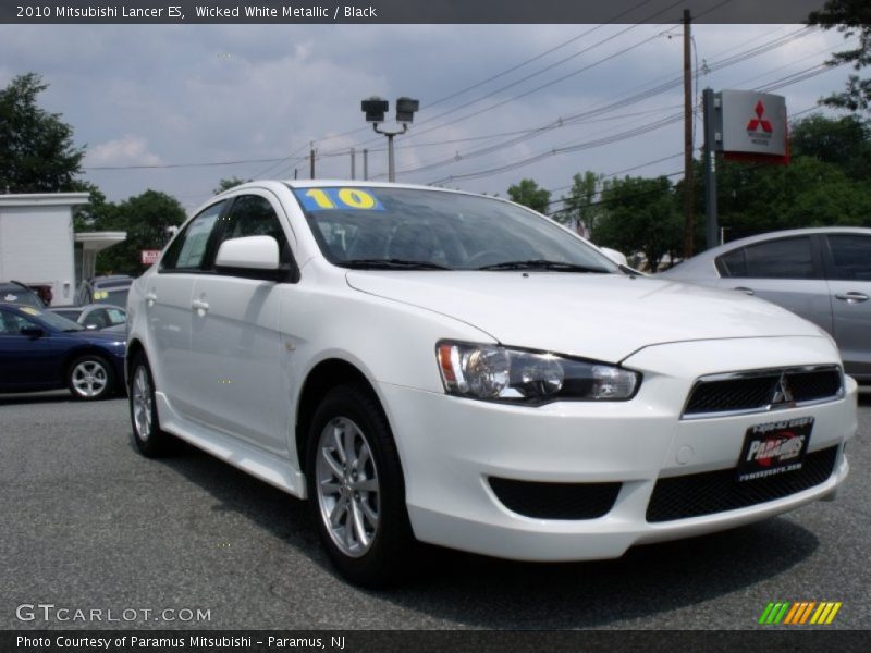 Wicked White Metallic / Black 2010 Mitsubishi Lancer ES