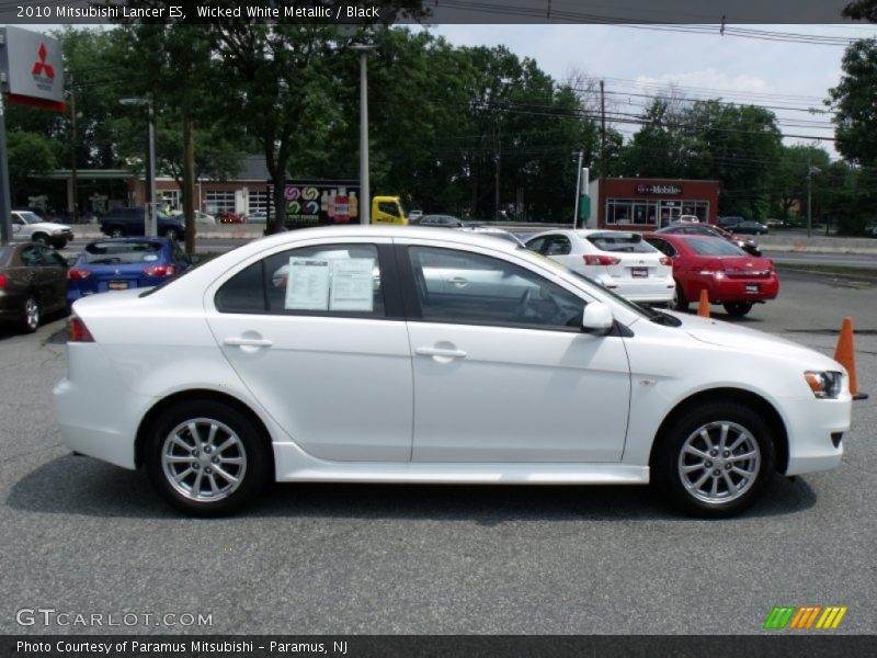 Wicked White Metallic / Black 2010 Mitsubishi Lancer ES