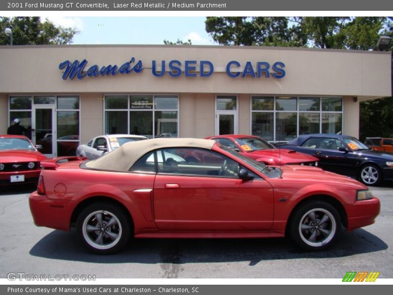 Laser Red Metallic / Medium Parchment 2001 Ford Mustang GT Convertible
