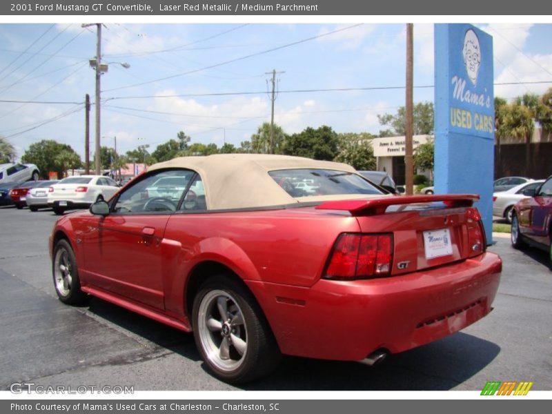 Laser Red Metallic / Medium Parchment 2001 Ford Mustang GT Convertible
