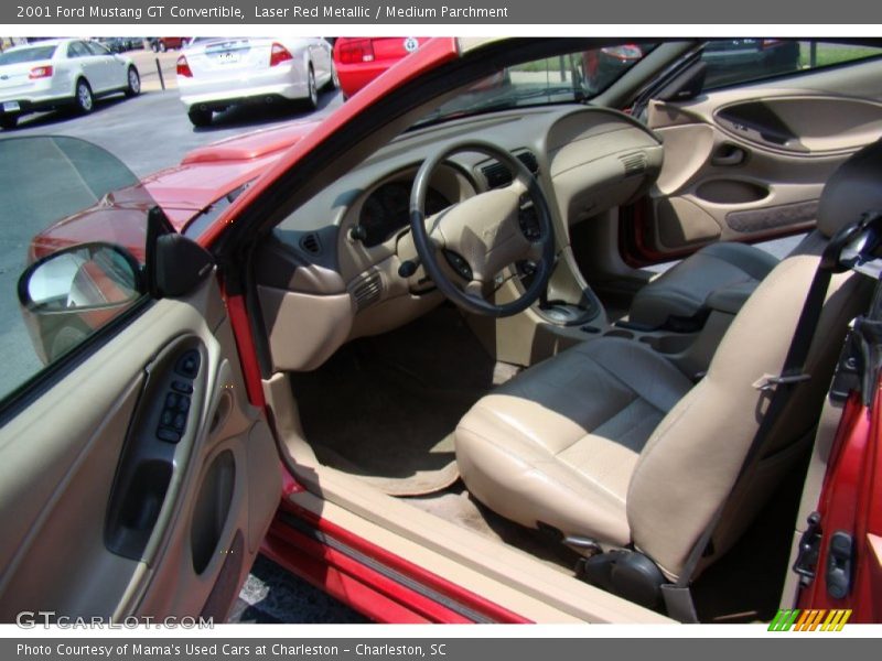 Laser Red Metallic / Medium Parchment 2001 Ford Mustang GT Convertible