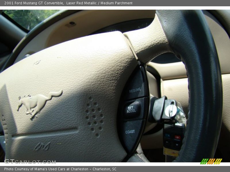 Laser Red Metallic / Medium Parchment 2001 Ford Mustang GT Convertible