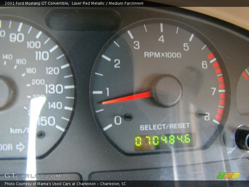 Laser Red Metallic / Medium Parchment 2001 Ford Mustang GT Convertible