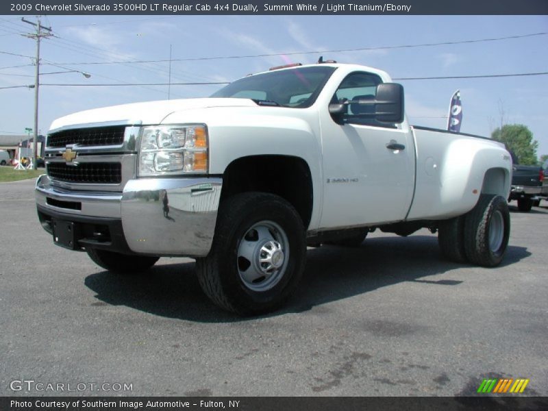 Summit White / Light Titanium/Ebony 2009 Chevrolet Silverado 3500HD LT Regular Cab 4x4 Dually