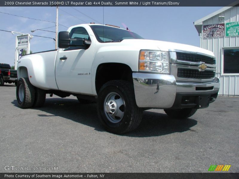 Summit White / Light Titanium/Ebony 2009 Chevrolet Silverado 3500HD LT Regular Cab 4x4 Dually