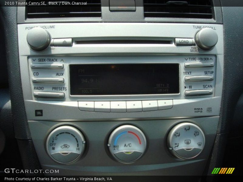 Black / Dark Charcoal 2010 Toyota Camry SE