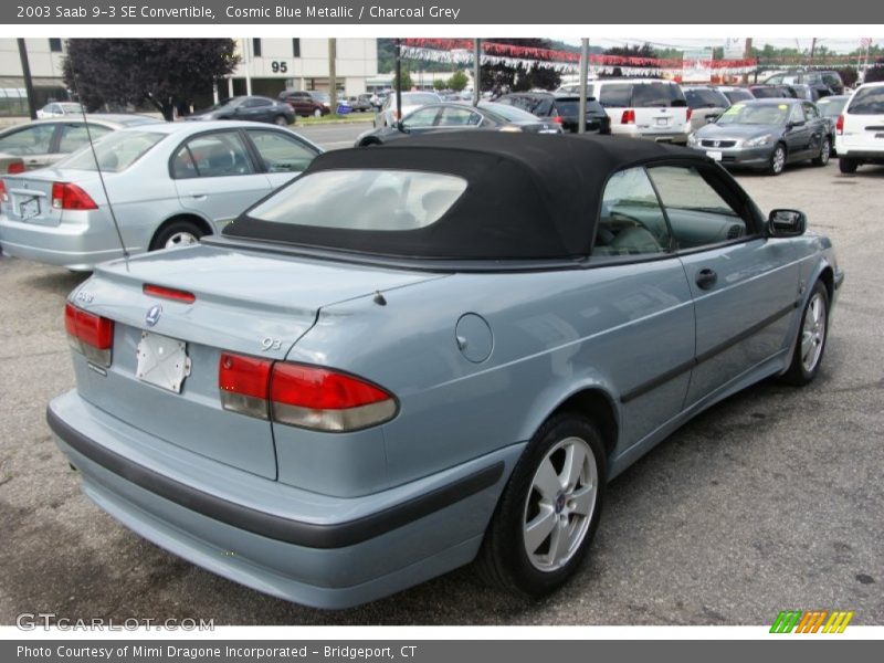 Cosmic Blue Metallic / Charcoal Grey 2003 Saab 9-3 SE Convertible