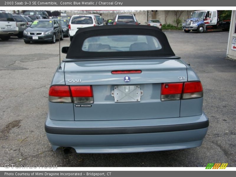 Cosmic Blue Metallic / Charcoal Grey 2003 Saab 9-3 SE Convertible