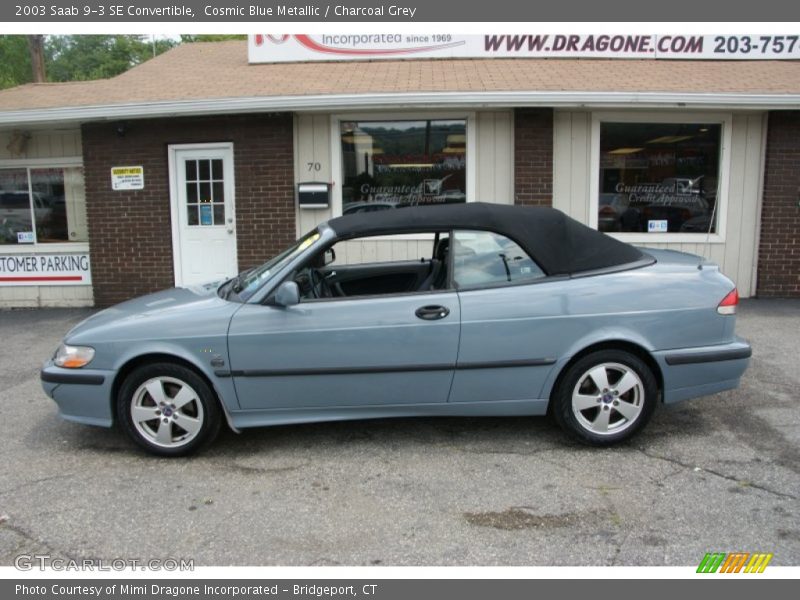 Cosmic Blue Metallic / Charcoal Grey 2003 Saab 9-3 SE Convertible