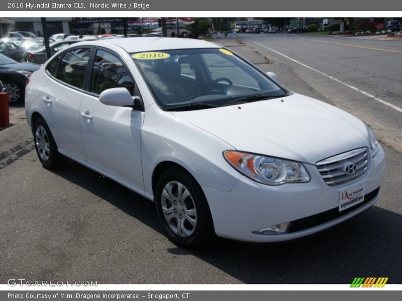 Nordic White / Beige 2010 Hyundai Elantra GLS