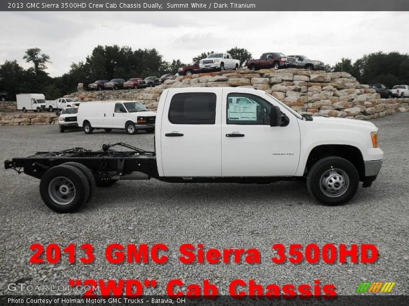 Summit White / Dark Titanium 2013 GMC Sierra 3500HD Crew Cab Chassis Dually