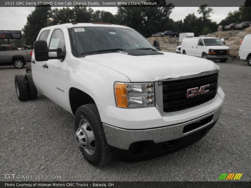 Summit White / Dark Titanium 2013 GMC Sierra 3500HD Crew Cab Chassis Dually