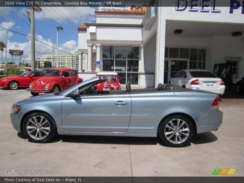 Celestial Blue Metallic / Off Black 2009 Volvo C70 T5 Convertible