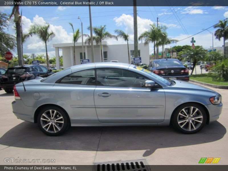 Celestial Blue Metallic / Off Black 2009 Volvo C70 T5 Convertible