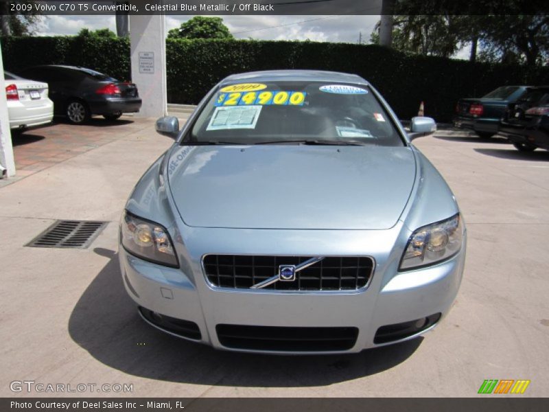 Celestial Blue Metallic / Off Black 2009 Volvo C70 T5 Convertible