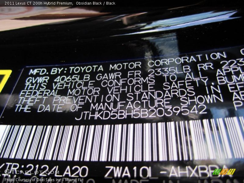 Obsidian Black / Black 2011 Lexus CT 200h Hybrid Premium