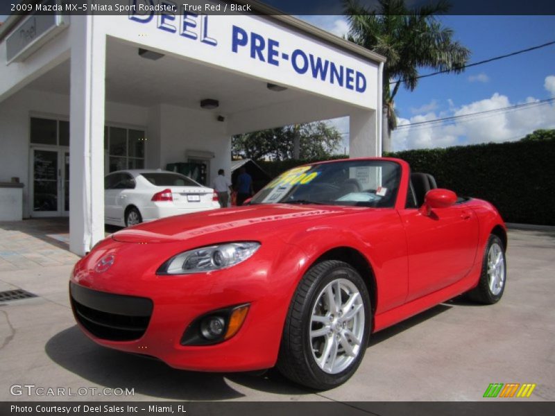 True Red / Black 2009 Mazda MX-5 Miata Sport Roadster