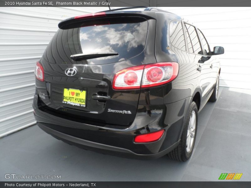 Phantom Black Metallic / Gray 2010 Hyundai Santa Fe SE