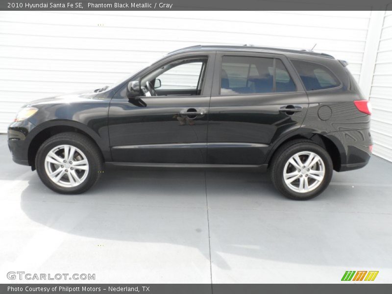 Phantom Black Metallic / Gray 2010 Hyundai Santa Fe SE