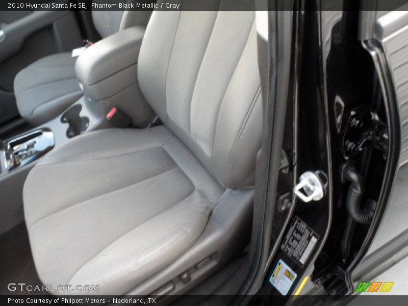 Phantom Black Metallic / Gray 2010 Hyundai Santa Fe SE